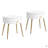 Easy Assembly End Tables With High Gloss Tabletops, Set Of 2, Modern Fluted 2 Side Tables With Drawers, Round Coffee Tables With Golden Legs