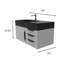 Ensemble de meuble-lavabo mural simple 36 po Bassi-629745239-573101960-573101963