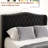 Mieya Velvet Upholstered Platform Bed Frame with Button Tufted Wingback Headboard and Footboard-69652661-90342259
