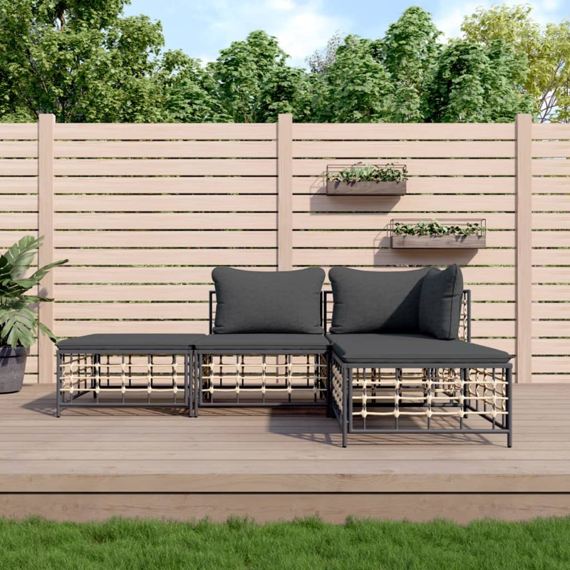 Ensemble de salon de jardin extérieur anthracite