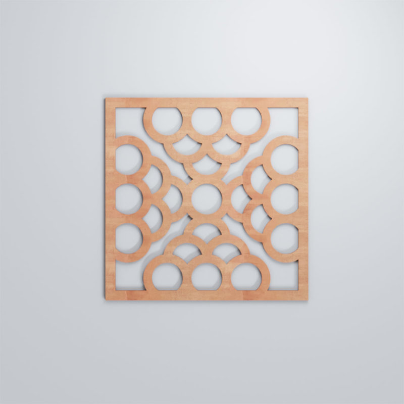 Panneaux muraux décoratifs en bois Harlingen, Cerise, H 11 3/8 po x l 11 3/8 po x P 1/4 po