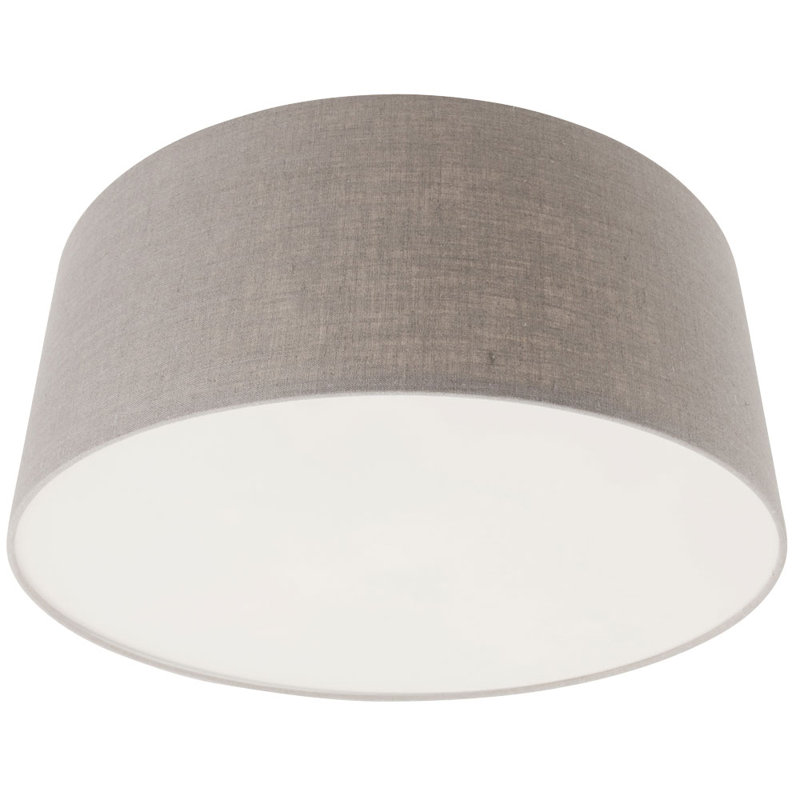 Ellington 1 - Light Silver Drum Pendant, Light brown