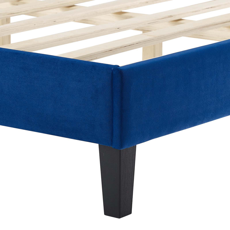 Modway Novi Performance Velvet Bed, Navy, King