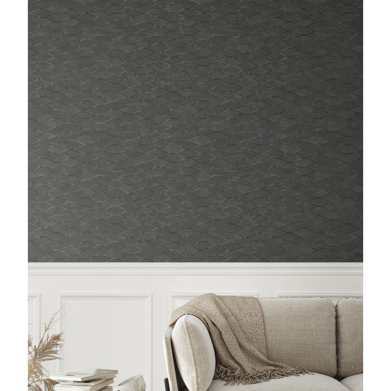Rouleau de papier peint H 33 pi x l 21 po Balmore, Noir