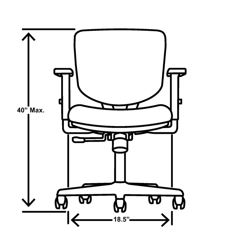 Black Leather Adjustable Task Office Chair with Swivel