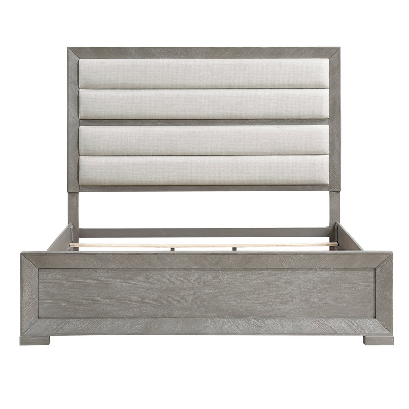 Emaline Modern Upholstered Panel Bed, Queen