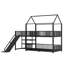 Lit superposé simple en métal avec escalier de rangement, glissière, rails de sécurité, noir-817945090