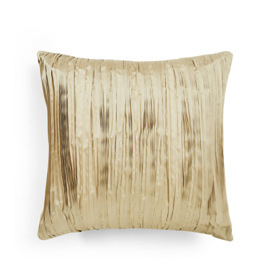 Austin Horn Classics Ravel Faux Silk Pleated Euro Sham – 26"X26" With Knife Edge, Zippered – Bronze
