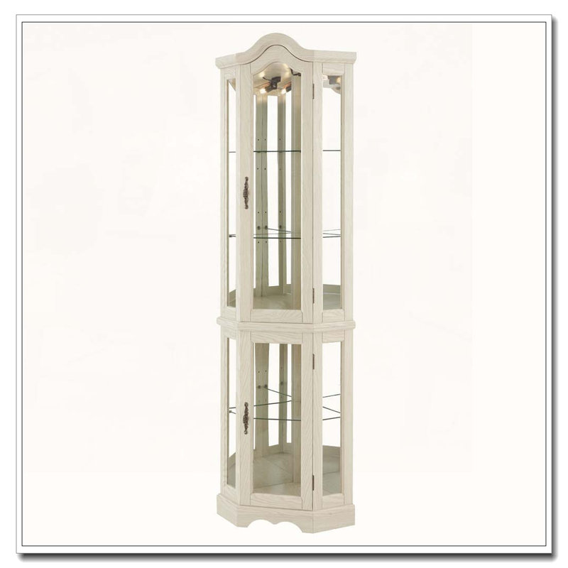 Vitrine lumineuse en verre, Blanc, H 70 po x l 22 po x P 16 po