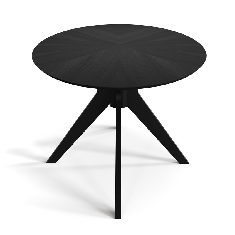 Fenway Oak Oval Dining Table, Black Top/Black Base