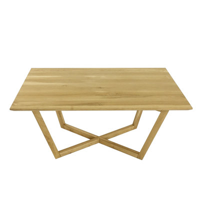 Yorkana Oak Rectangular Dining Table with Wood Base