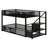 Twin Floor Bunk Bed With Storage Ladder And Guardrails-2109477787