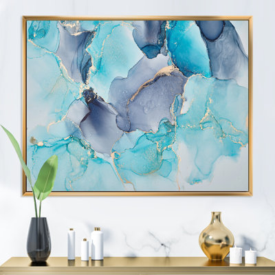 " Turquoise And Purple Luxury Abstract Fluid Art "