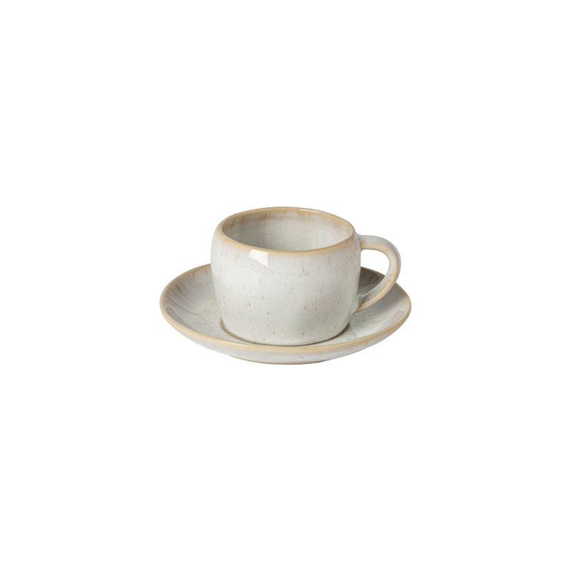 Tasse à thé et soucoupe en grès Eivissa, 8, Beige