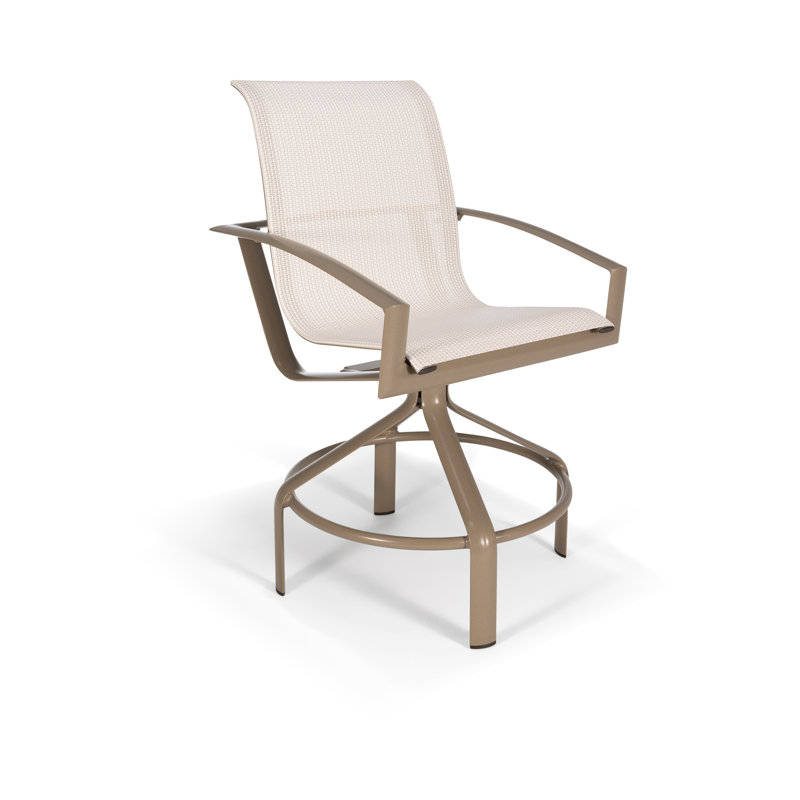 Icon Outdoor Swivel Bar Stool, Tan, Beige