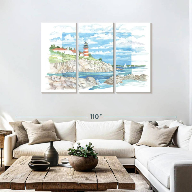 Vue du phare Gillard West Quoddy, H 48 po x l 74 po