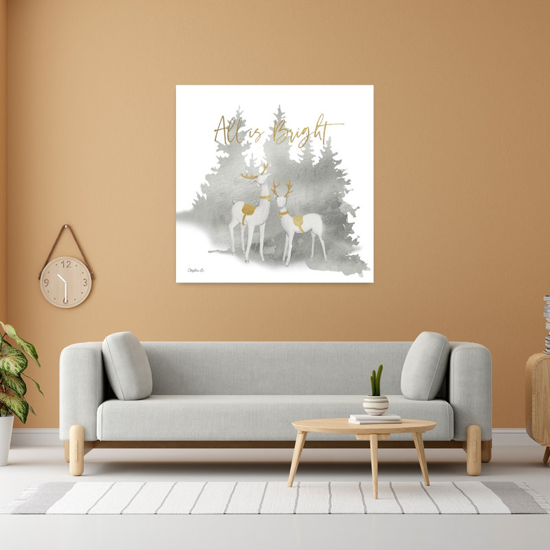 Art contemporain hivernal pin de Woodland, H 48 po x l 48 po