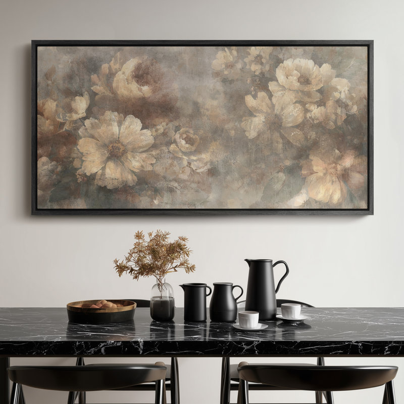 Art mural sur toile très grand Moody, H 30 po x l 60 po, Noir