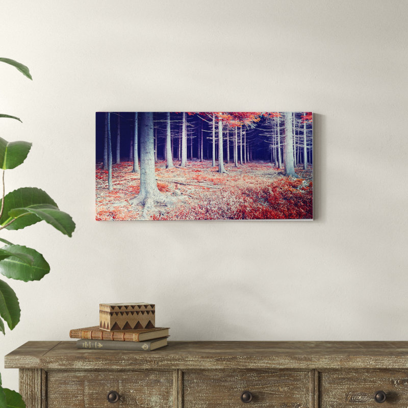 «Beautiful Fall Forest Panorama», reproduction de photo sur toile tendue, H 16 po x l 32 po x P 1 po