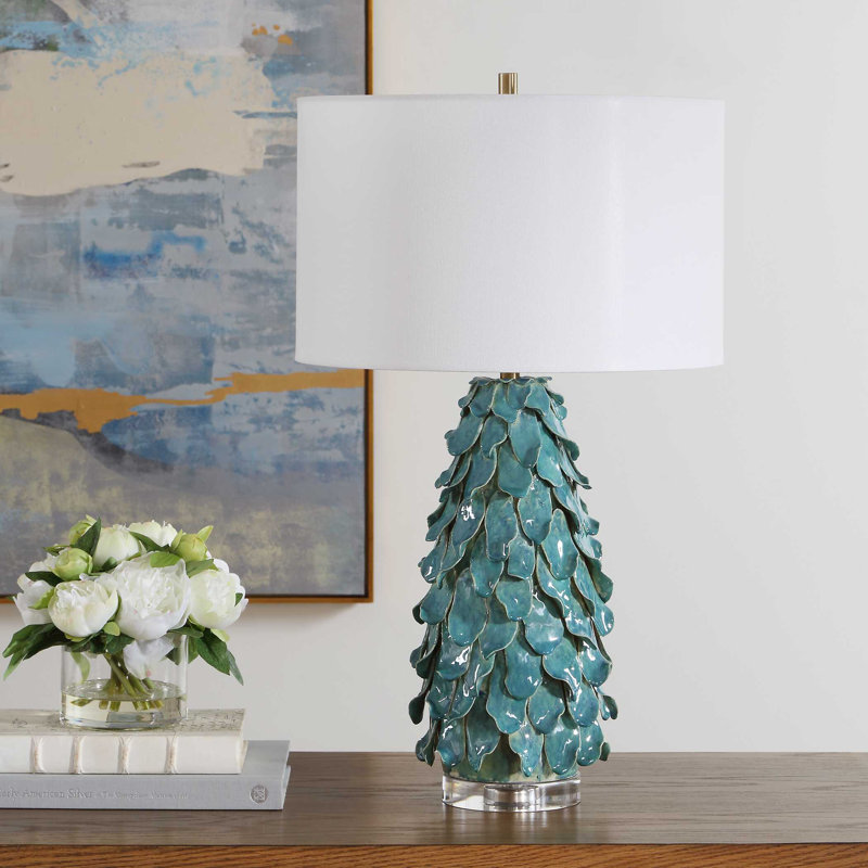 Lampe de table bleu sarcelle Uttermost Mina