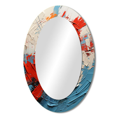 Spiral Chaos Collages Unleashed II - White Oval Wall Mirror Decor