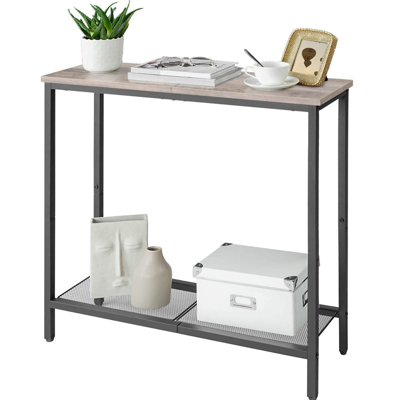 Patric Rustic Slim Wooden 75cm Console Table Entryway Hallway Living Room, Grey