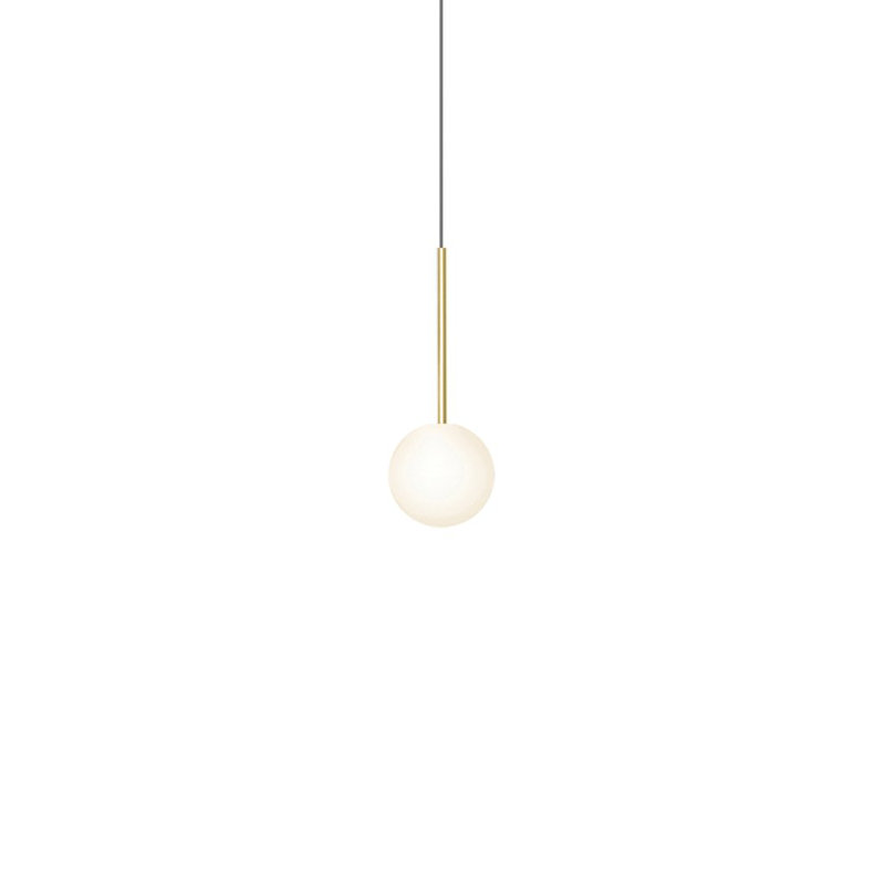 Bola Sphere Pendant, Brass, 14" H x 5" W x 5" D