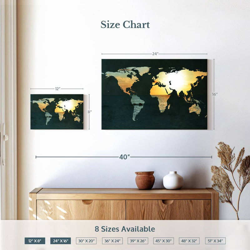 Aliaz Coastal Map, 16" H x 24" W