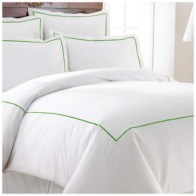 400TC Cotton Single Embroidery Sateen Solid Duvet Cover Set