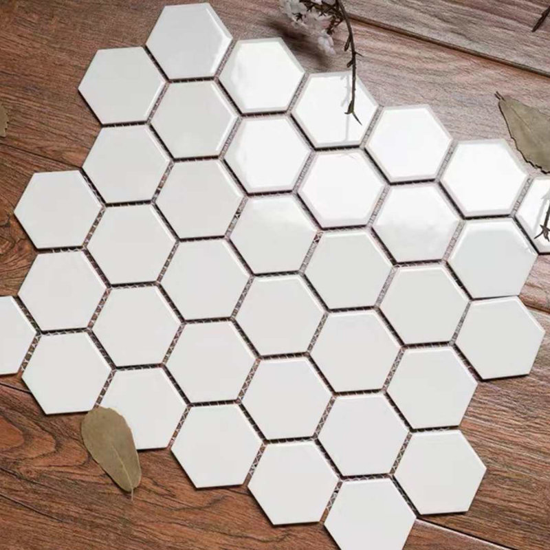 HoneyComb 2" x 2" Hexagon Matte Porcelain Mosaic Floor and Wall Tile, White