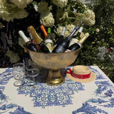 Golden Pedestal Coupe Champagne Bucket, 18.5" D