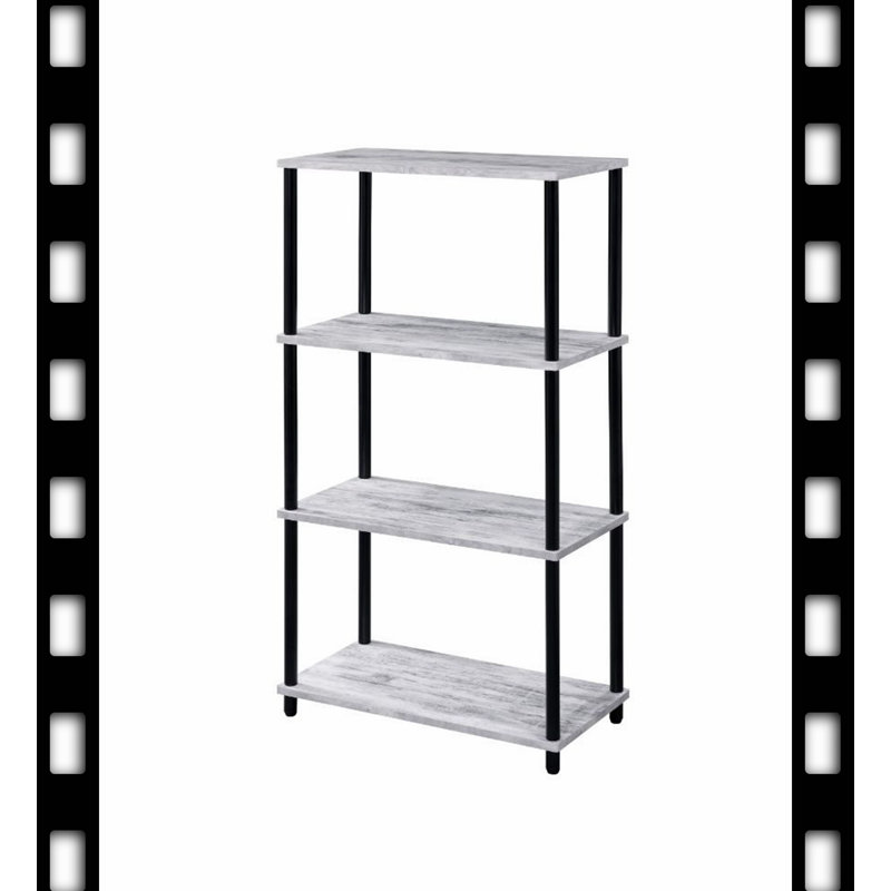 Carlianne 44.11'' H x 24.13'' W Metal Etagere Bookcase, White/Black