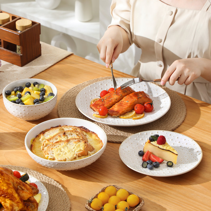 Piece Stoneware Dinnerware Set - Service for 4, White