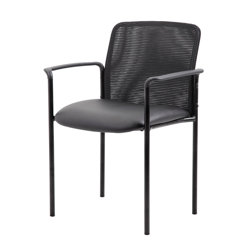 Naliah Stackable Metal Seat Reception Chair with Metal Frame