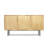 Solid Mango Wood Sideboard Buffet with Woven Raffia Accents