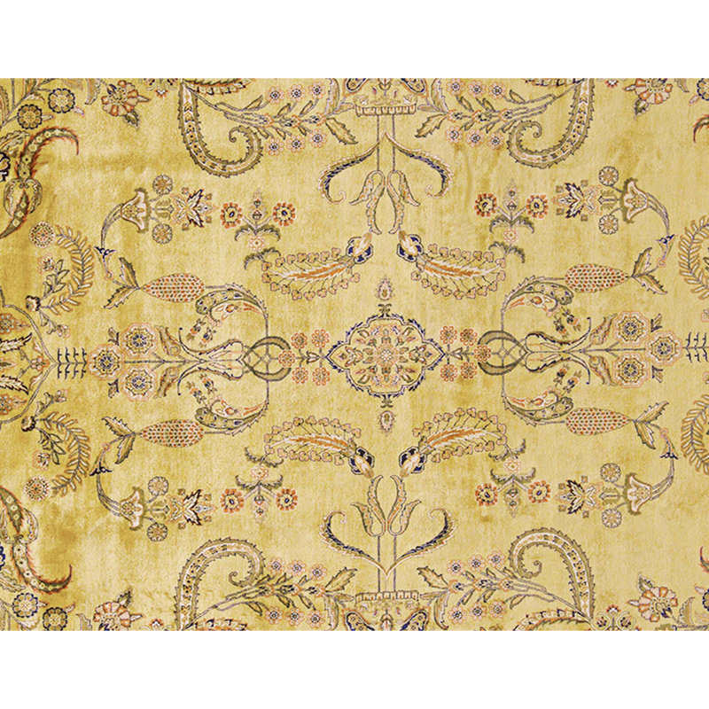 Hand Knotted Wool Area Rug in Gold And Black