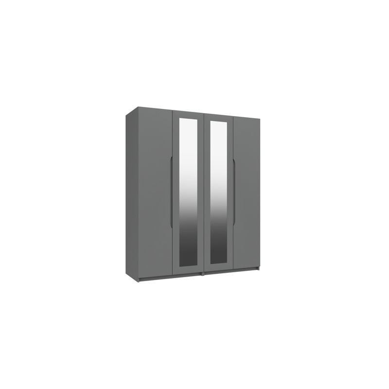 Alianys 4 Door Manufactured Wood Wardrobe, Dust Grey Gloss