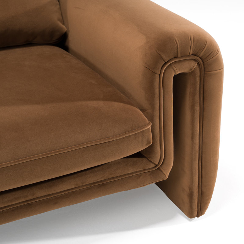 Dominika - Modern Brown Velvet Sofa