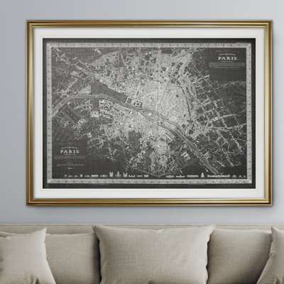 « rétro paris map map », impression