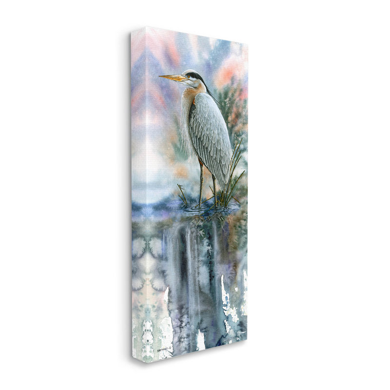 «Heron Bird Pond Water's Edge», art mural par Dave Bartholet, H 24 po x l 10 po x P 1,5 po
