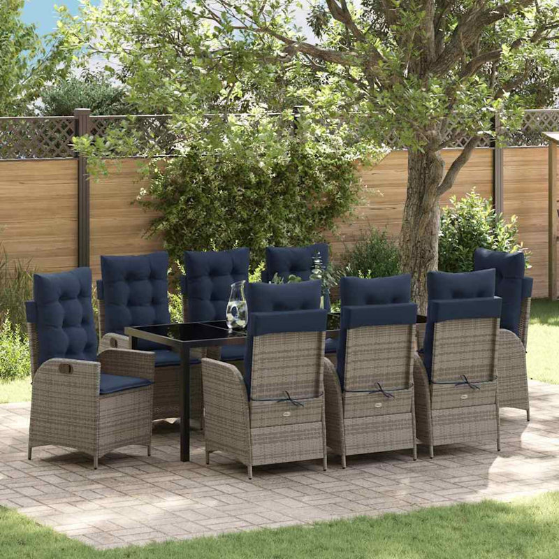 Patio Dining Set with, 8, 73cm H x 200cm W x 80cm D