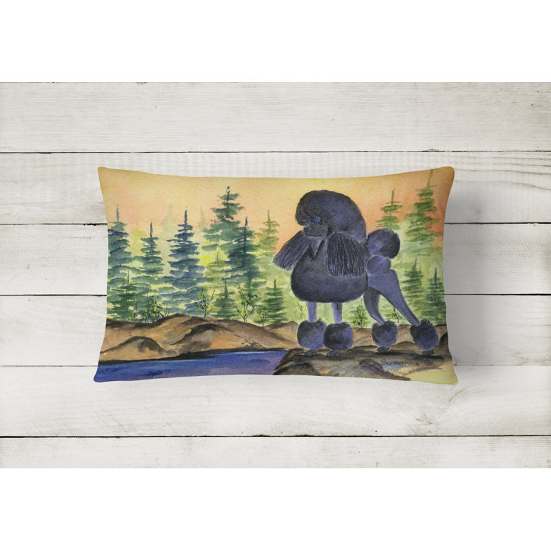 Poodle Outdoor Throw Pillow