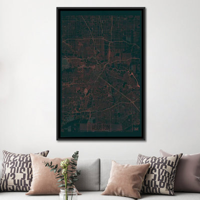 « houston infrared urban blueprint map », impression sur toile