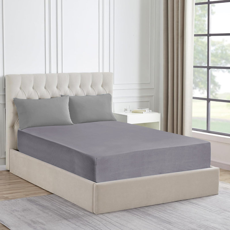 Shloima Premium Quality Cotton 30cm Jersey Fitted Sheet Soft, Comfortable, Perfect Fit, Breathable & Durable, Double (4'6)