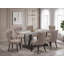 L'ensemble de mobilier de salle à manger 5 pièces comprend une table de salle à manger rectangulaire avec pieds en V et 4 chaises rembourrées en tissu de lin, 40 x 72 pouces, multicolore-706515068-706598217