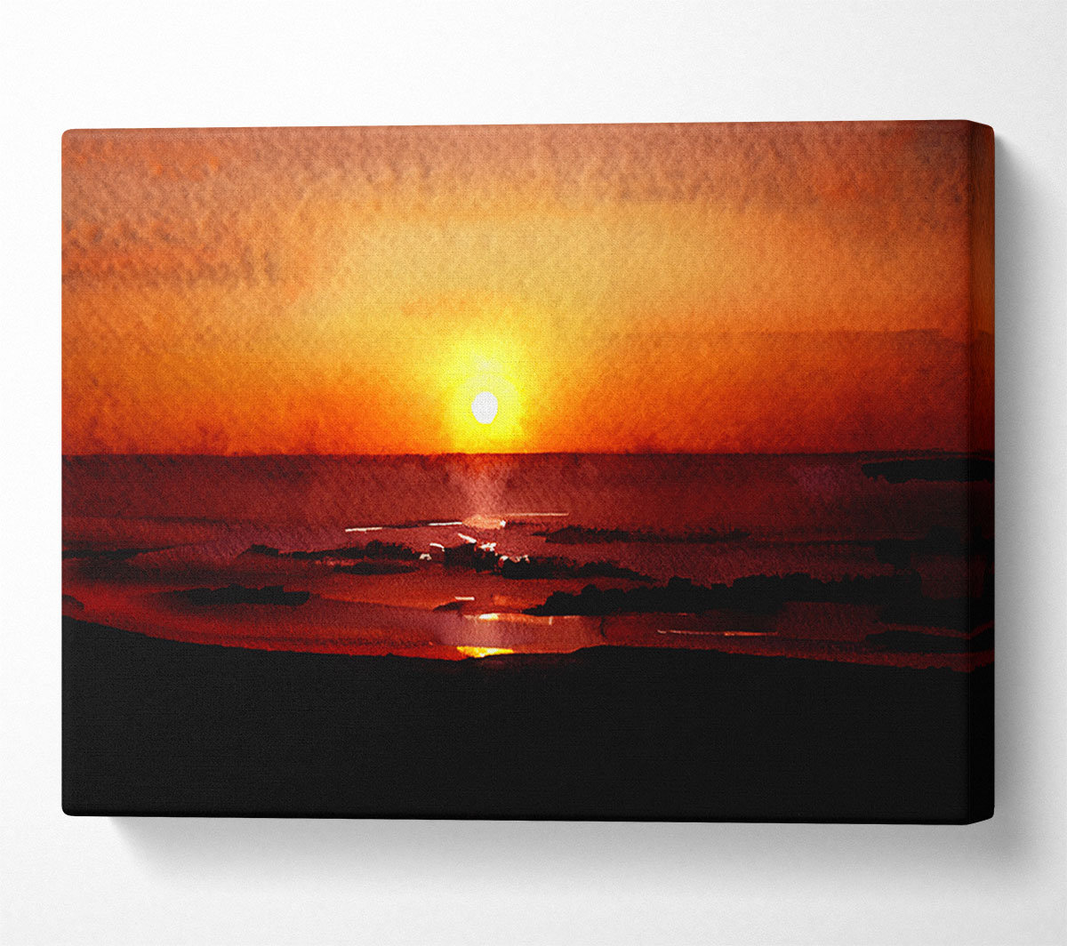 House of Hampton Sunset Ocean Waves - Wrapped Canvas Art Prints ...