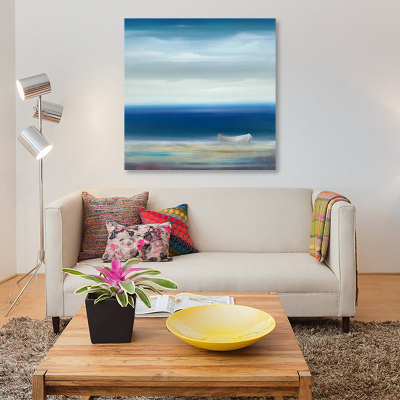 « bateau on shore », reproduction d’impression sur toile, H 12 po x l 12 po x P 0,75 po, Toile tendue, Pas de tapis