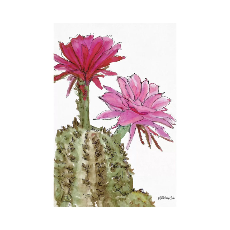 Cactus Flower II 1 Piece Wall Art on Canvas, 152.4cm H x 101.6cm W, Wrapped Canvas