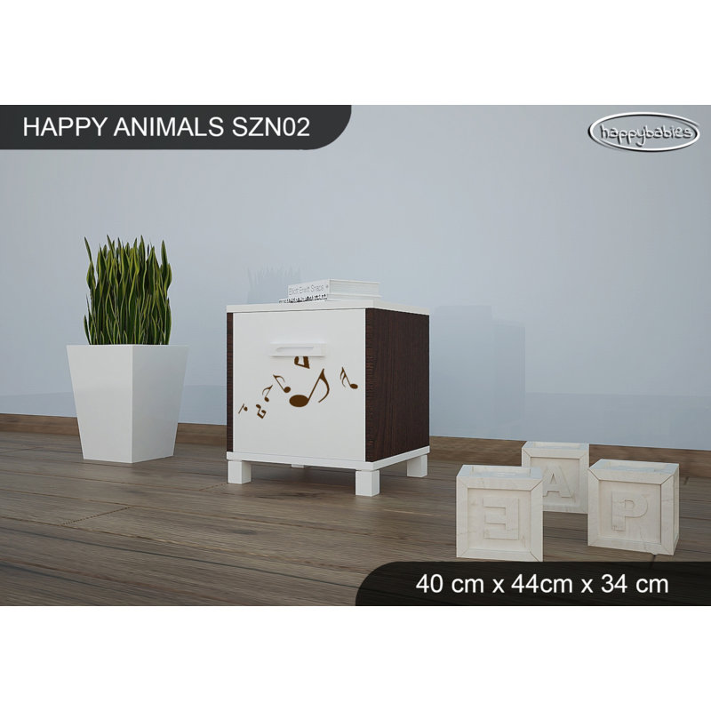 Nightstand, White/Chestnut