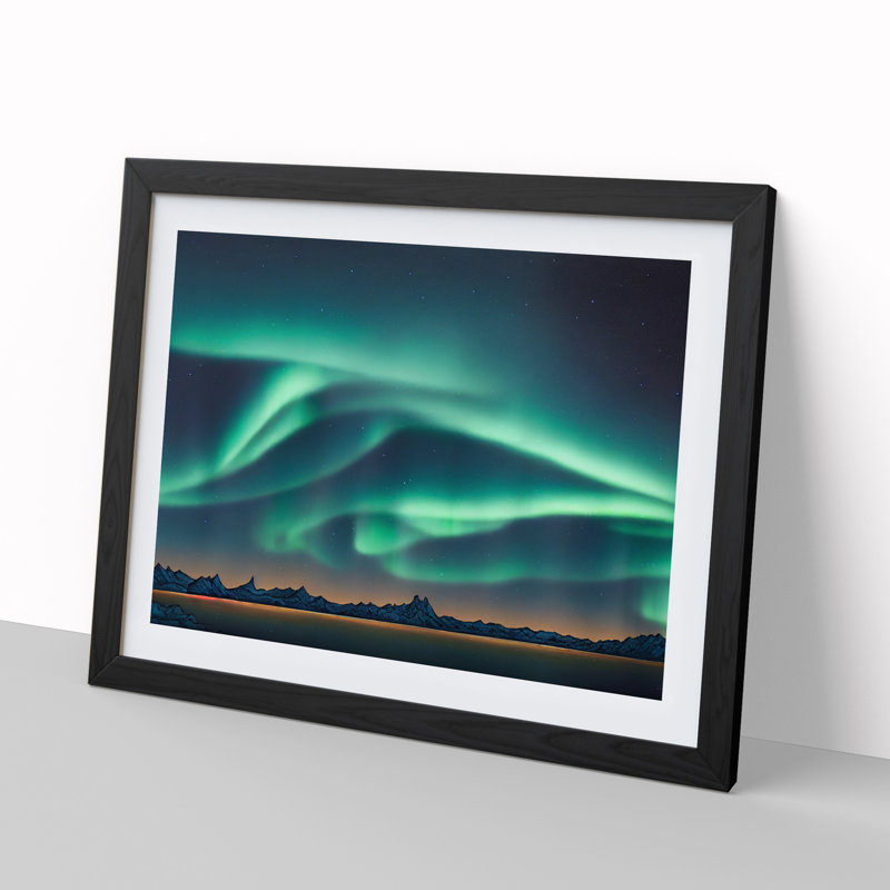 Vibrant Aurora Borealis - Framed Print, Black, 46cm H x 64cm W x 2cm D